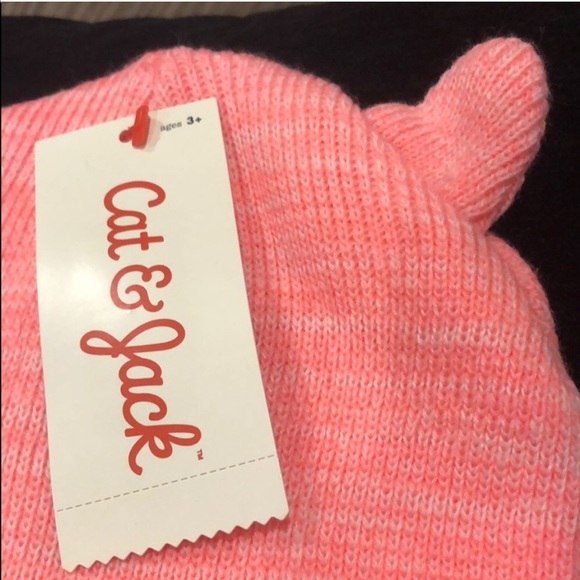 Cat & Jack beanie with cat ears pink 3+ NWT - Picture 2 of 3